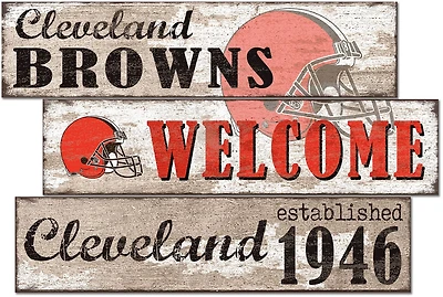 Fan Creations Cleveland Browns Welcome 3 Plank Decor