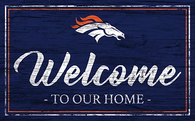 Fan Creations Denver Broncos Team Color 11 in x 19 in Welcome Sign