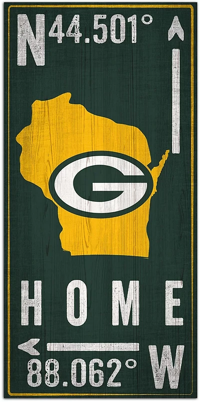 Fan Creations Green Bay Packers Coordinate 6 in x 12 in Sign