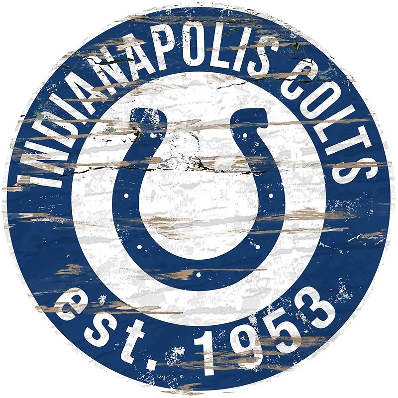 Fan Creations Indianapolis Colts Round Distressed Sign