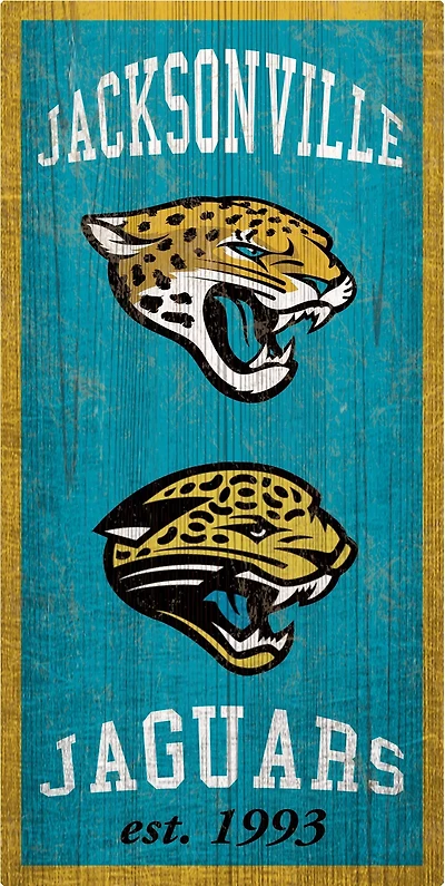 Fan Creations Jacksonville Jaguars Heritage 6 x 12 Sign