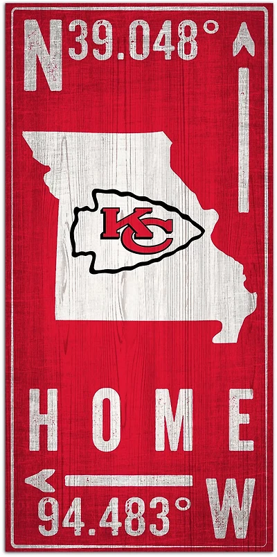 Fan Creations Kansas City Chiefs Coordinate 6 in x 12 in Sign