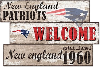 Fan Creations New England Patriots Welcome 3 Plank Decor