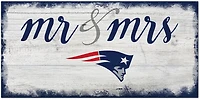 Fan Creations New England Patriots Script Mr and Mrs 6x12 Sign