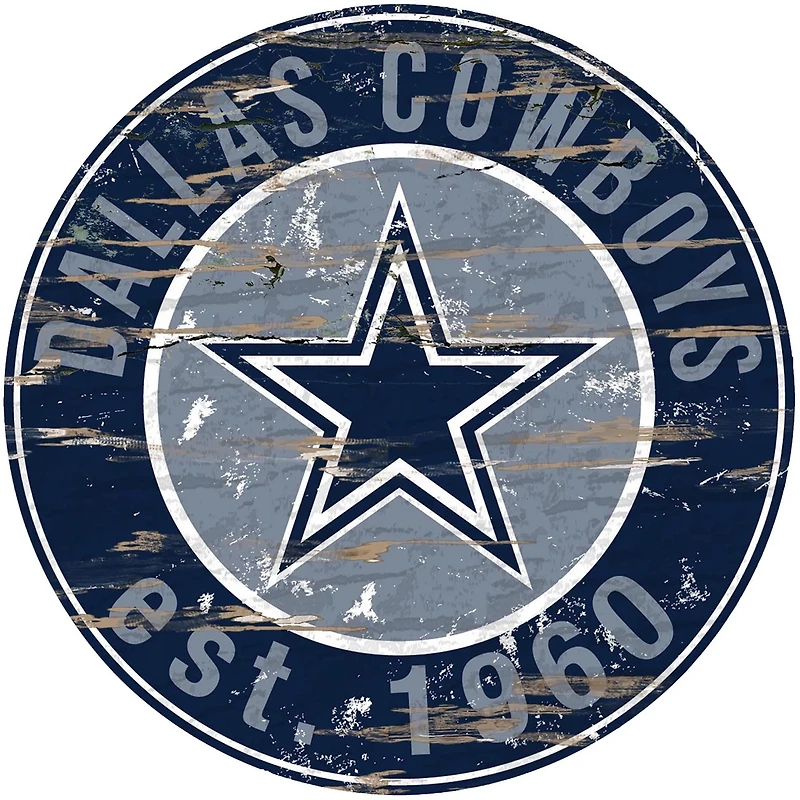 Fan Creations Dallas Cowboys Round Distressed Sign