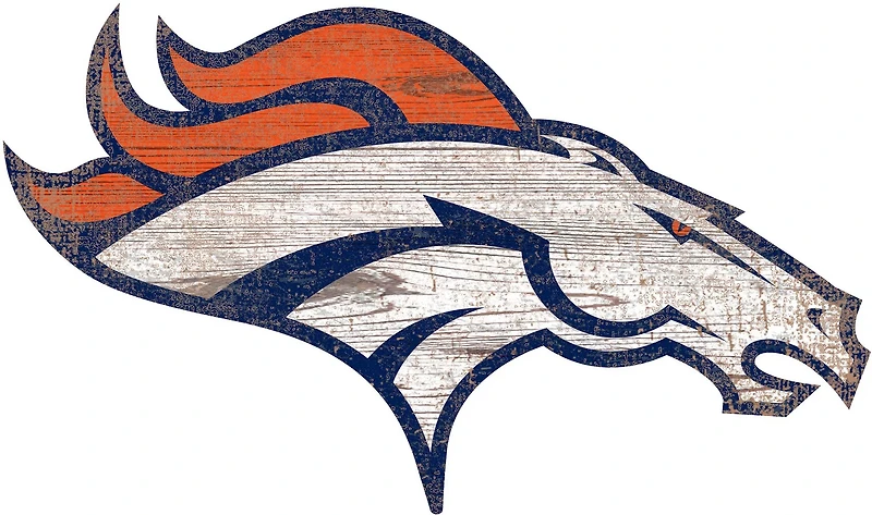 Fan Creations Denver Broncos Distressed Logo Cutout Sign
