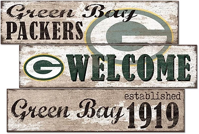 Fan Creations Green Bay Packers Welcome 3 Plank Decor