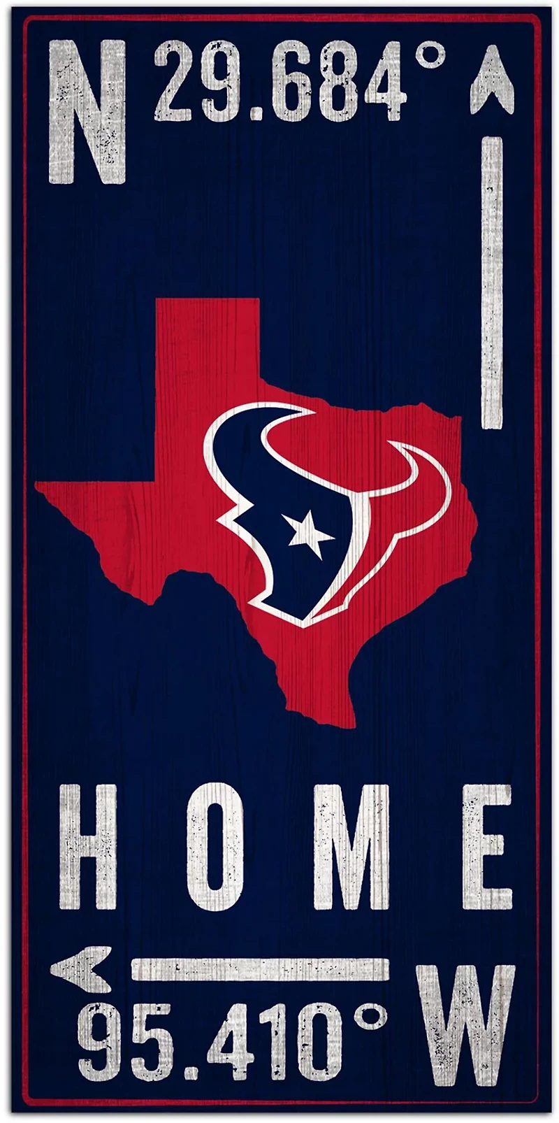 Fan Creations Houston Texans Coordinate 6 in x 12 in Sign