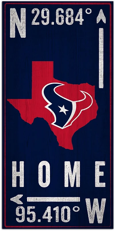 Fan Creations Houston Texans Coordinate 6 in x 12 in Sign