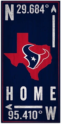 Fan Creations Houston Texans Coordinate 6 in x 12 in Sign