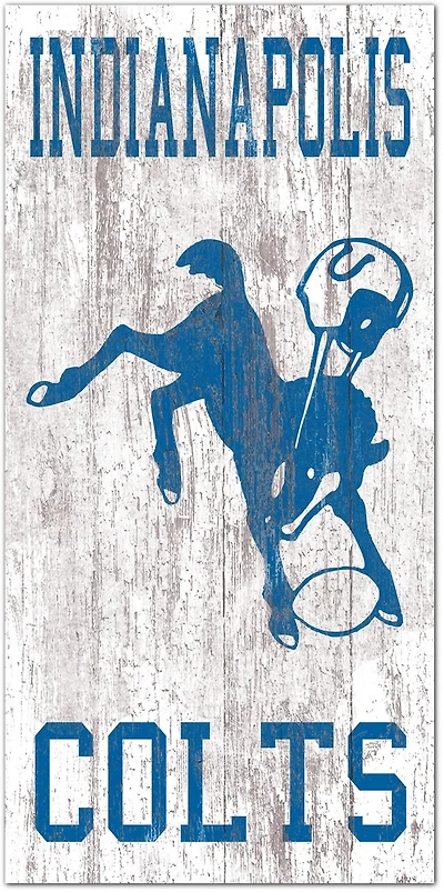 Fan Creations Indianapolis Colts 6 in x 12 in Heritage Distressed Logo Sign