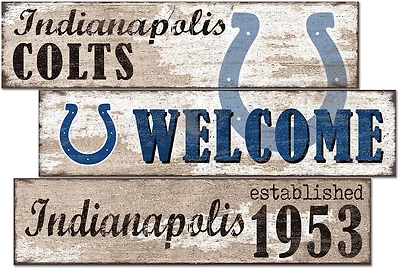 Fan Creations Indianapolis Colts Welcome 3 Plank Decor