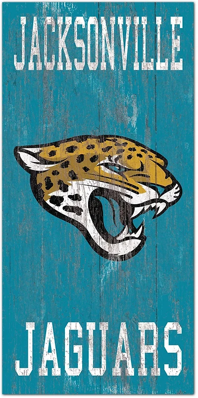 Fan Creations Jacksonville Jaguars 6 in x 12 in Heritage Distressed Logo Sign