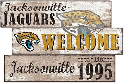 Fan Creations Jacksonville Jaguars Welcome 3 Plank Decor