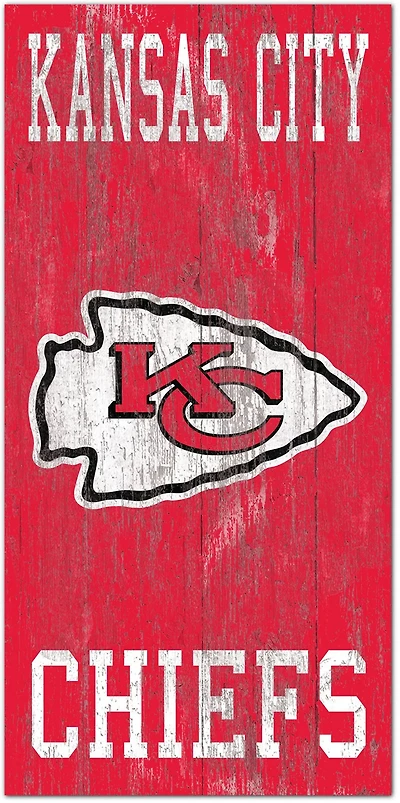 Fan Creations Kansas City Chiefs 6 in x 12 in Heritage Distressed Logo Sign