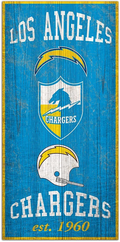 Fan Creations Los Angeles Chargers Heritage 6 x 12 Sign
