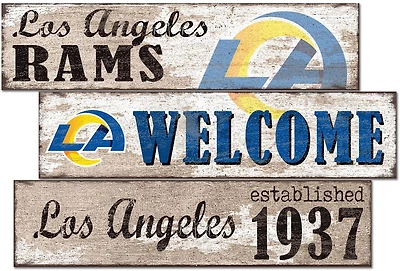 Fan Creations Los Angeles Rams Welcome 3 Plank Decor