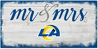 Fan Creations Los Angeles Rams Script Mr and Mrs 6x12 Sign