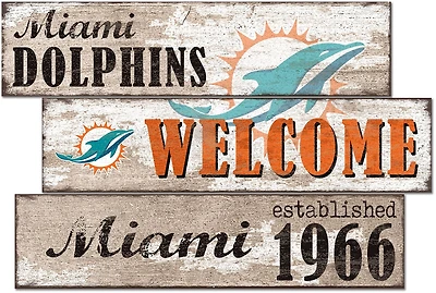 Fan Creations Miami Dolphins Welcome 3 Plank Decor