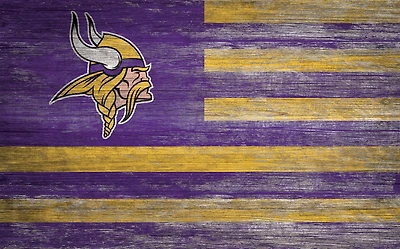 Fan Creations Minnesota Vikings 11 in x 19 in Distressed Flag Sign