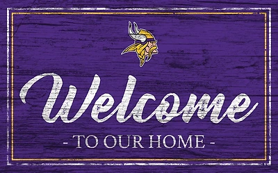 Fan Creations Minnesota Vikings Team Color Welcome 11 in x 19 in Sign