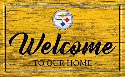 Fan Creations Pittsburgh Steelers Team Color 11 in x 19 in Welcome Sign