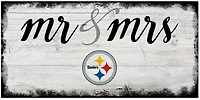 Fan Creations Pittsburgh Steelers Script Mr and Mrs 6x12 Sign