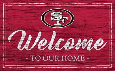Fan Creations San Francisco 49ers Team Color 11 in x 19 in Welcome Sign