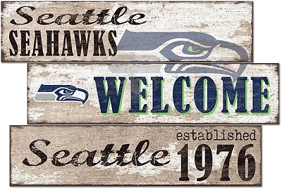 Fan Creations Seattle Seahawks Welcome 3 Plank Decor