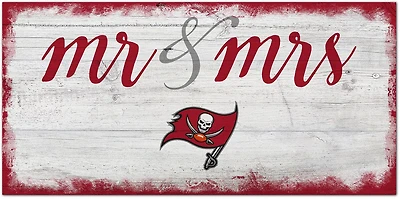 Fan Creations Tampa Bay Buccaneers Script Mr and Mrs 6x12 Sign