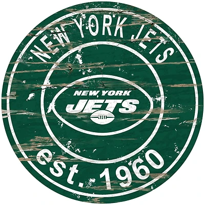 Fan Creations New York Jets Round Distressed Sign