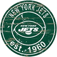 Fan Creations New York Jets Round Distressed Sign