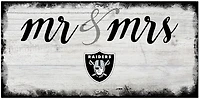 Fan Creations Oakland Raiders Script Mr and Mrs 6x12 Sign