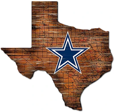 Fan Creations Dallas Cowboys Logo Distressed State Sign