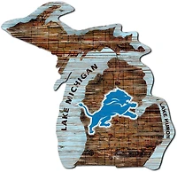 Fan Creations Detroit Lions Logo Distressed State Sign