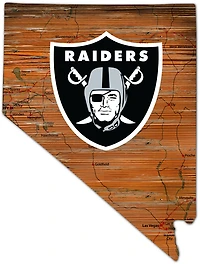 Fan Creations Las Vegas Raiders Logo Distressed State Sign