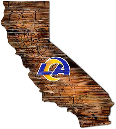 Fan Creations Los Angeles Rams Logo Distressed State Sign