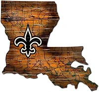 Fan Creations New Orleans Saints Logo Distressed State Sign