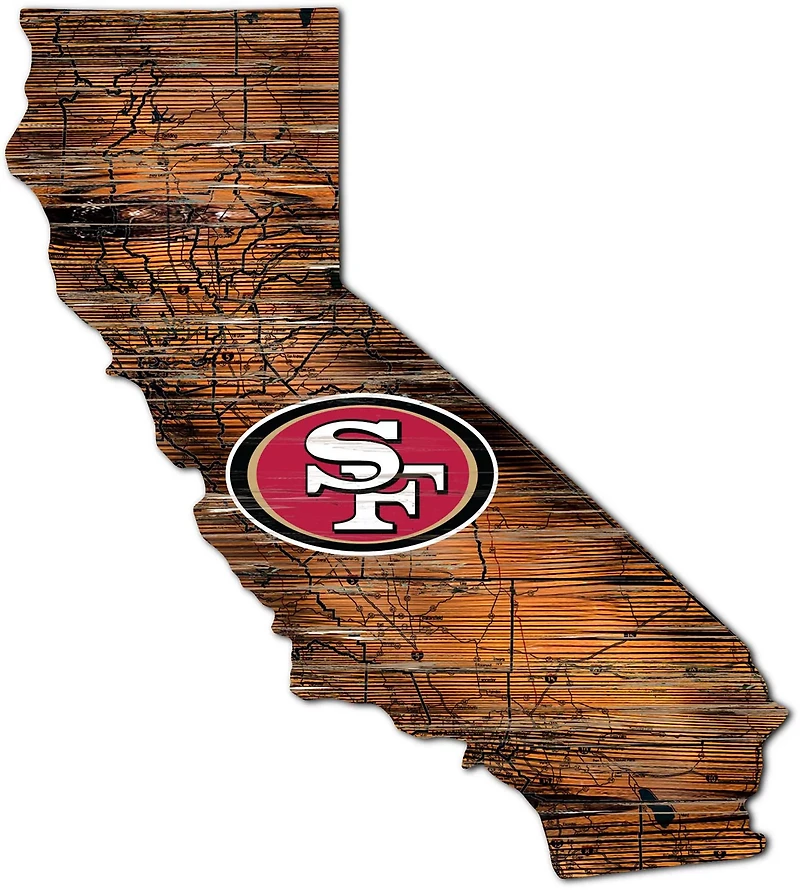 Fan Creations San Francisco 49ers Logo Distressed State Sign
