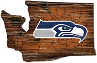 Fan Creations Seattle Seahawks Logo Distressed State Sign