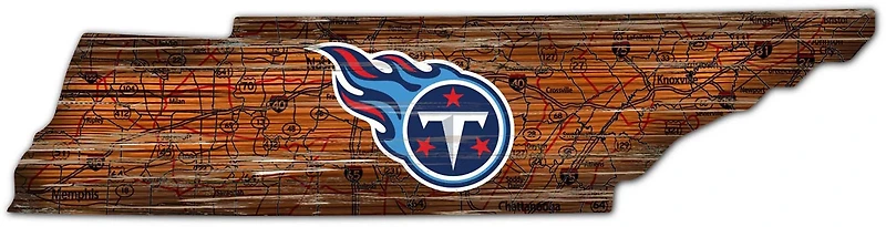 Fan Creations Tennessee Titans Logo Distressed State Sign