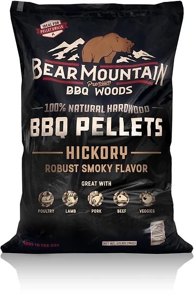 Bear Mountain BBQ Hickory BBQ 20 lb Wood Pellets