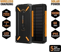 Tough Tested ROC 10,000 mAh Wireless Solar Power Bank
