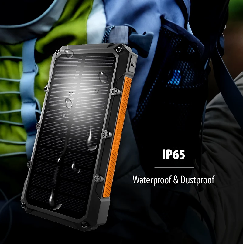 Tough Tested ROC 10,000 mAh Wireless Solar Power Bank