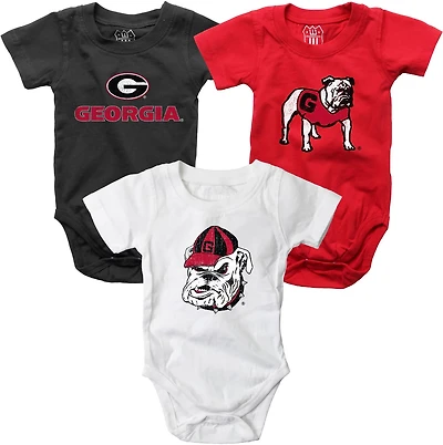 Wes and Willy Infant Boys' University of Georgia Creeper Set 3-Pack