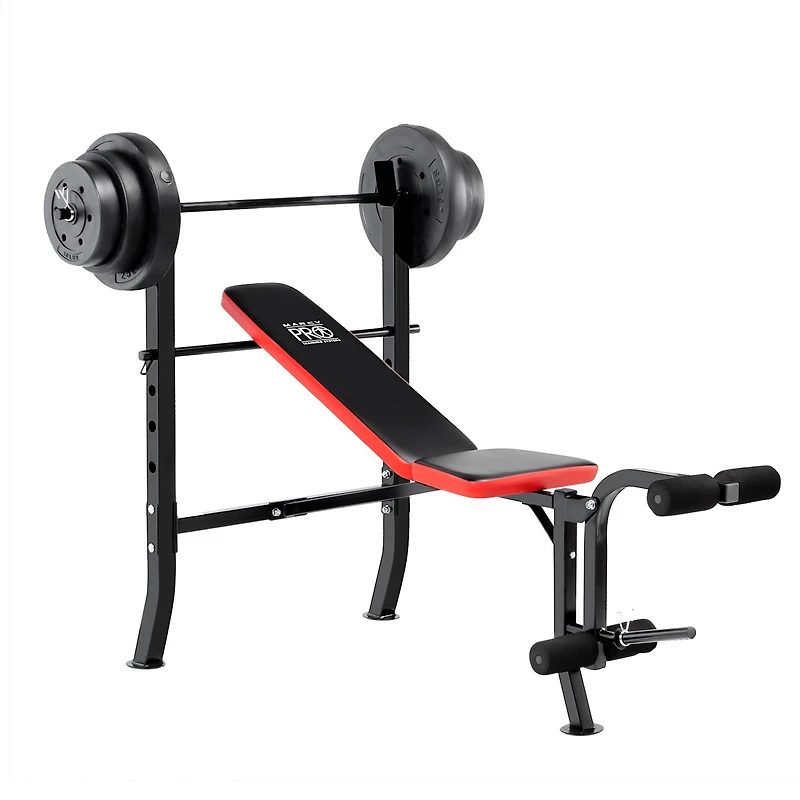 Marcy Pro Standard Weight Bench with 100 lb Weight Set