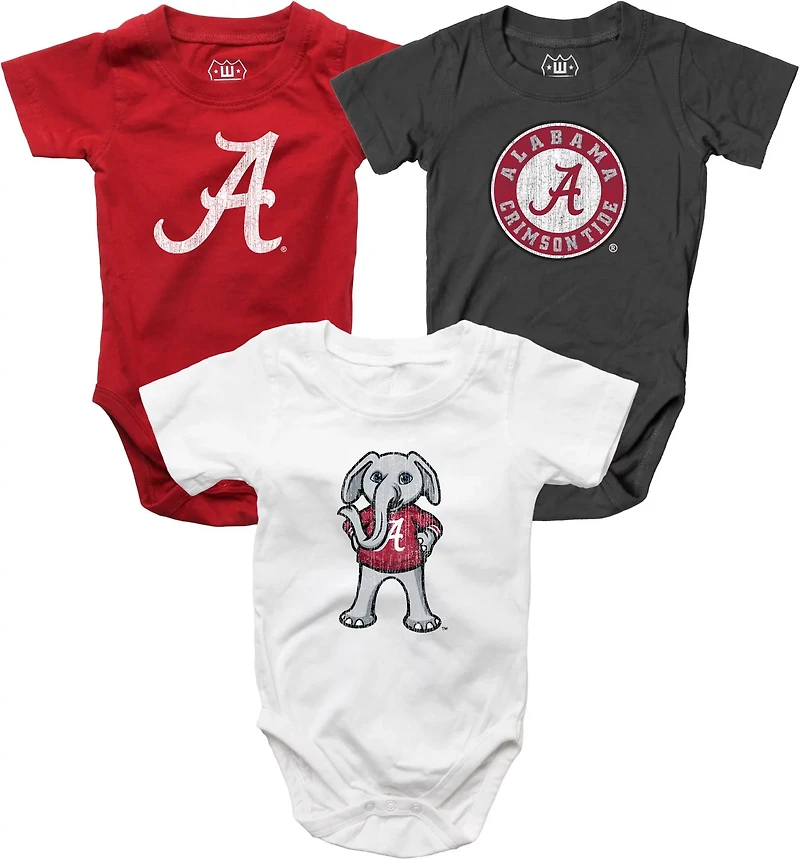 Wes and Willy Infant Boys' University of Alabama Creeper Set 3-Pack