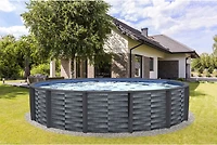 Blue Wave Affinity 30 ft Round Resin Top Rail Swimming Pool Package