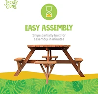 Jack & June Redwood Circular Picnic Table