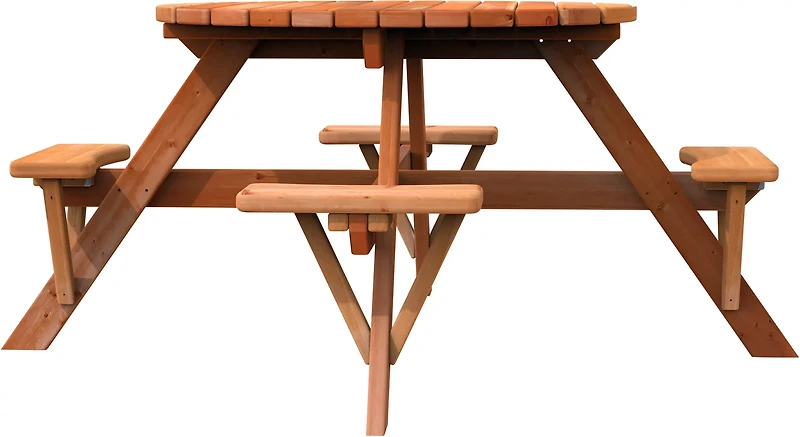 Jack & June Redwood Circular Picnic Table